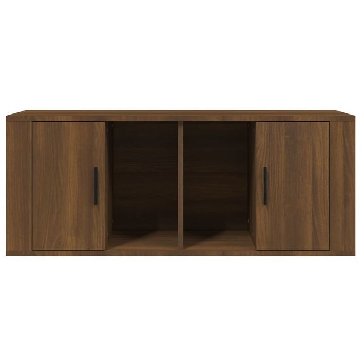 Meuble TV Chêne marron 100x35x40 cm Bois d'ingénierie - Photo n°5