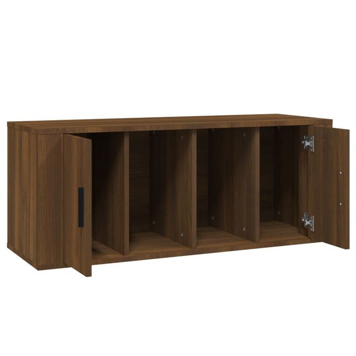 Meuble TV Chêne marron 100x35x40 cm Bois d'ingénierie - Photo n°7