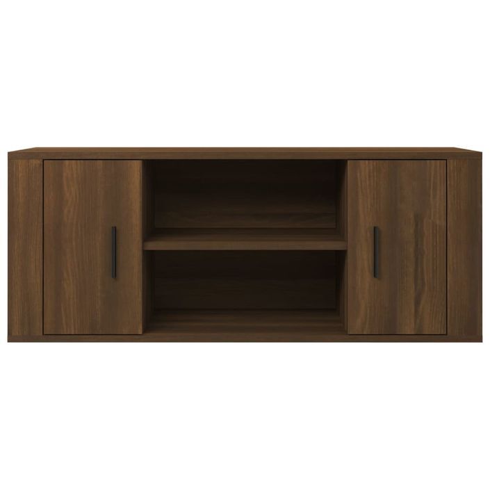 Meuble TV Chêne marron 100x35x40 cm Bois d'ingénierie - Photo n°5