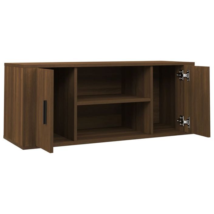 Meuble TV Chêne marron 100x35x40 cm Bois d'ingénierie - Photo n°6