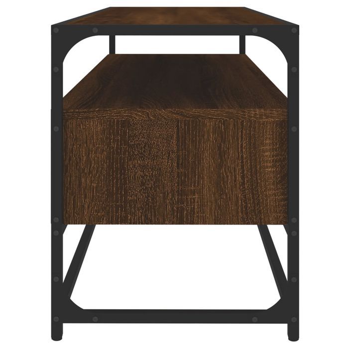 Meuble TV chêne marron 100x35x45 cm bois d'ingénierie - Photo n°7