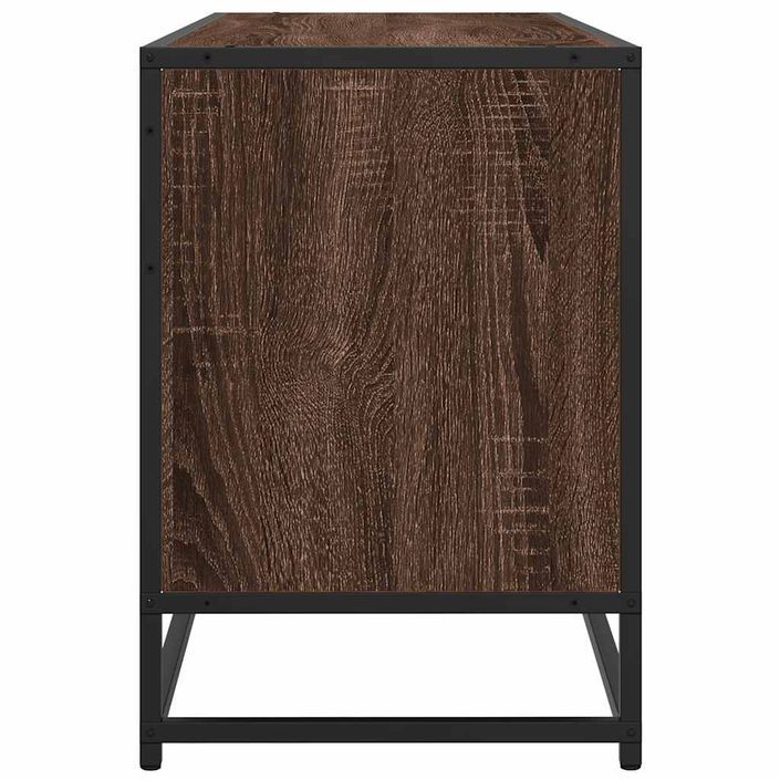 Meuble TV chêne marron 100x35x50 cm bois d'ingénierie et métal - Photo n°5