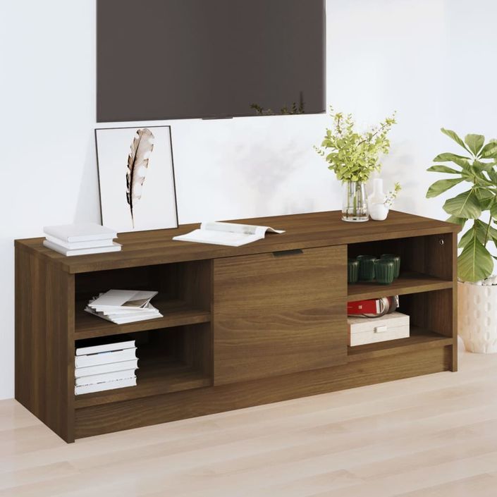 Meuble TV Chêne marron 102x35,5x36,5 cm Bois d'ingénierie - Photo n°1