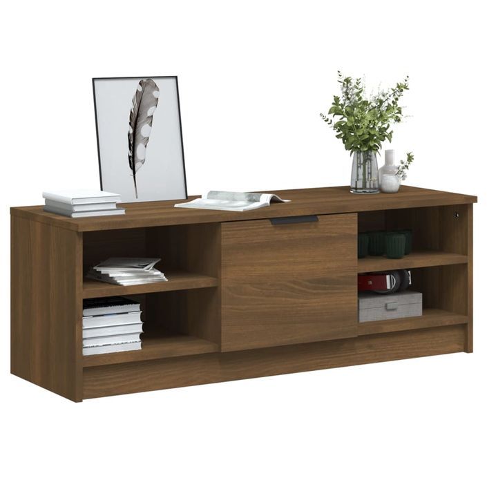 Meuble TV Chêne marron 102x35,5x36,5 cm Bois d'ingénierie - Photo n°4