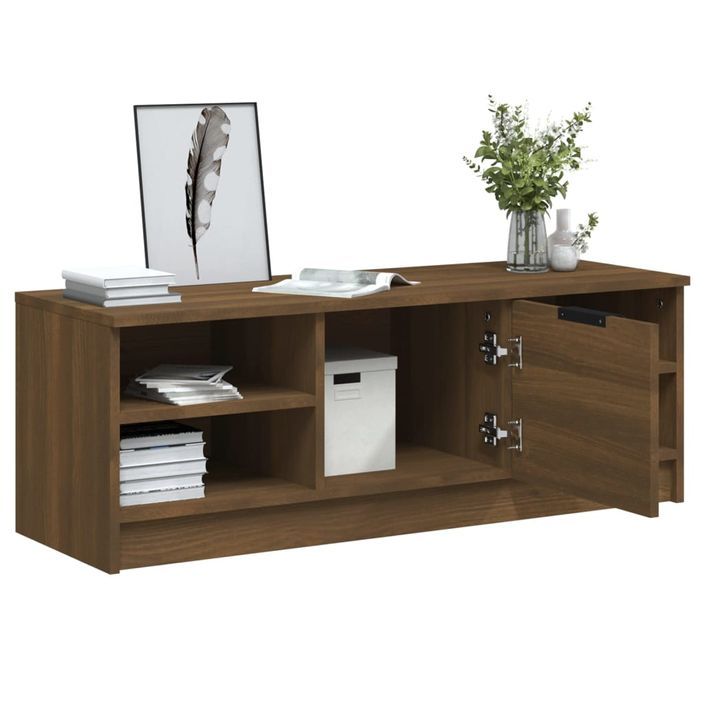 Meuble TV Chêne marron 102x35,5x36,5 cm Bois d'ingénierie - Photo n°5