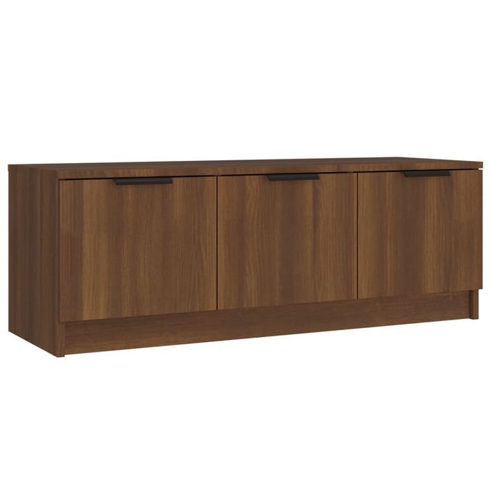 Meuble TV Chêne marron 102x35x36,5 cm Bois d'ingénierie - Photo n°1