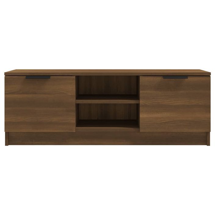 Meuble TV Chêne marron 102x35x36,5 cm Bois d'ingénierie - Photo n°3