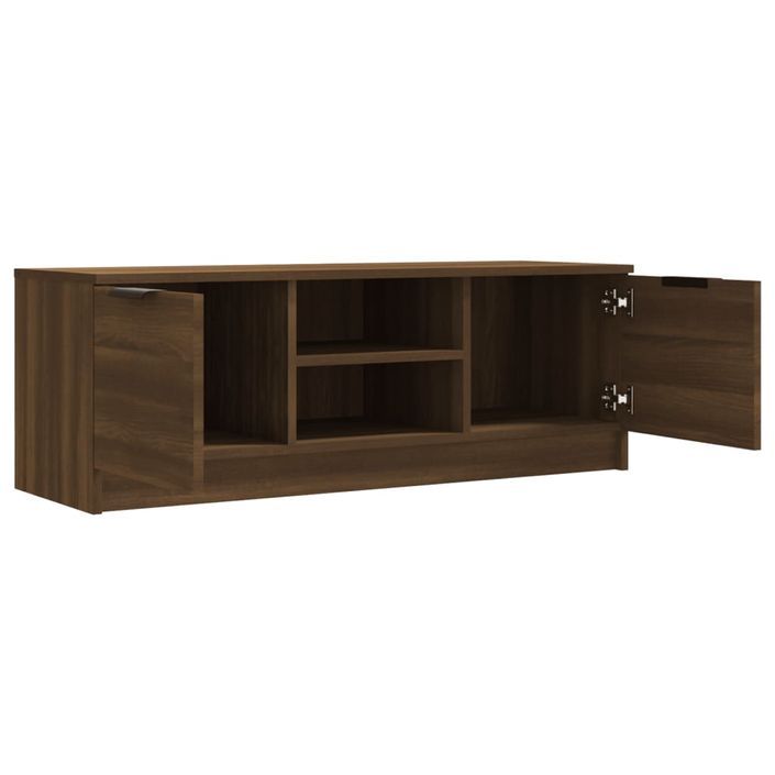 Meuble TV Chêne marron 102x35x36,5 cm Bois d'ingénierie - Photo n°4