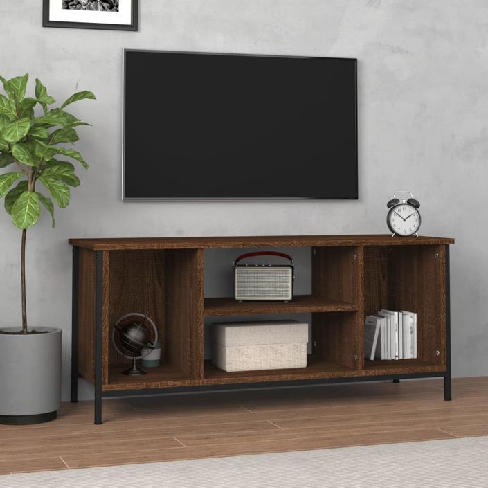 Meuble TV chêne marron 102x35x45 cm bois d'ingénierie - Photo n°1