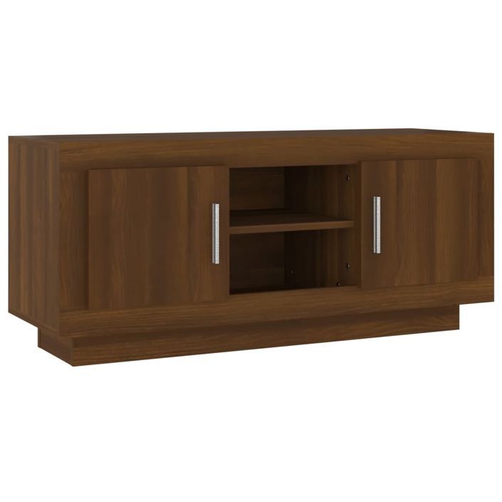 Meuble TV chêne marron 102x35x45 cm bois d'ingénierie - Photo n°2