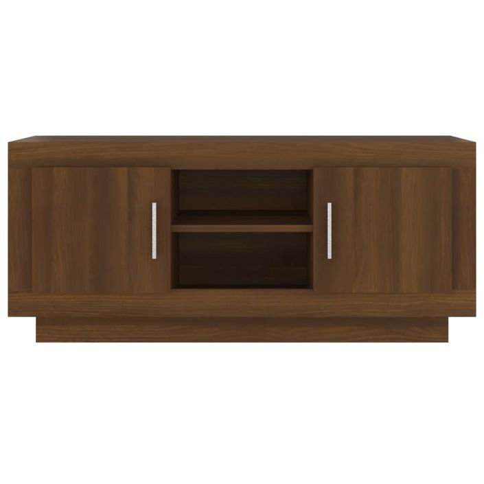 Meuble TV chêne marron 102x35x45 cm bois d'ingénierie - Photo n°5