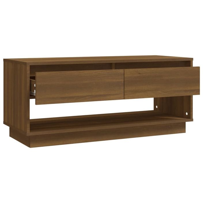 Meuble TV Chêne marron 102x41x44 cm Bois d'ingénierie - Photo n°8