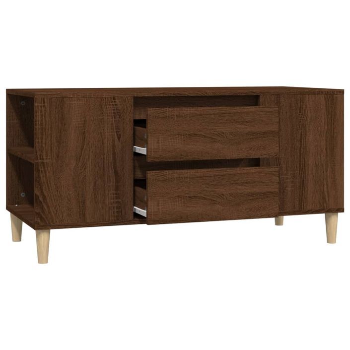 Meuble TV Chêne marron 102x44,5x50 cm Bois d'ingénierie - Photo n°6