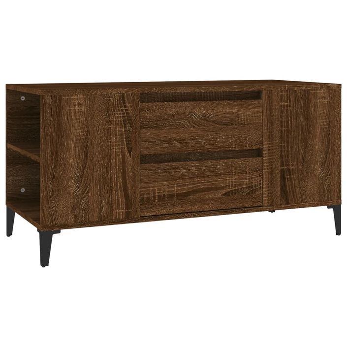 Meuble TV Chêne marron 102x44,5x50 cm Bois d'ingénierie - Photo n°1