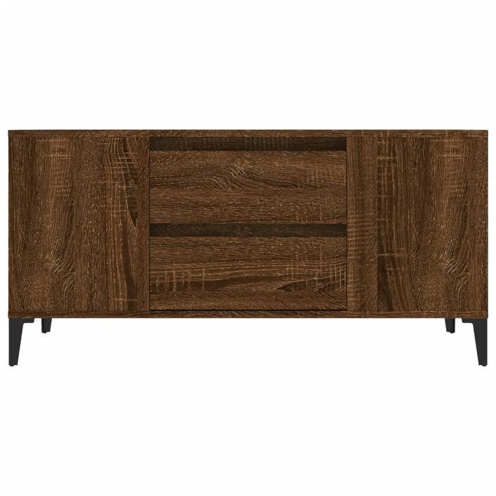 Meuble TV Chêne marron 102x44,5x50 cm Bois d'ingénierie - Photo n°6