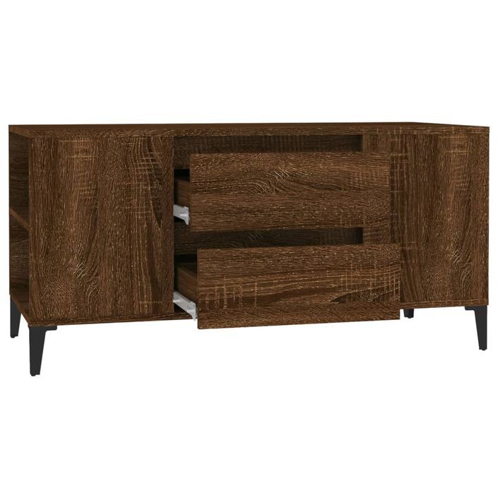 Meuble TV Chêne marron 102x44,5x50 cm Bois d'ingénierie - Photo n°7