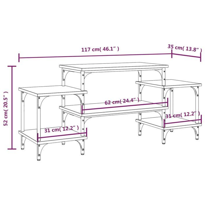 Meuble TV Chêne marron 117x35x52 cm Bois d'ingénierie - Photo n°9