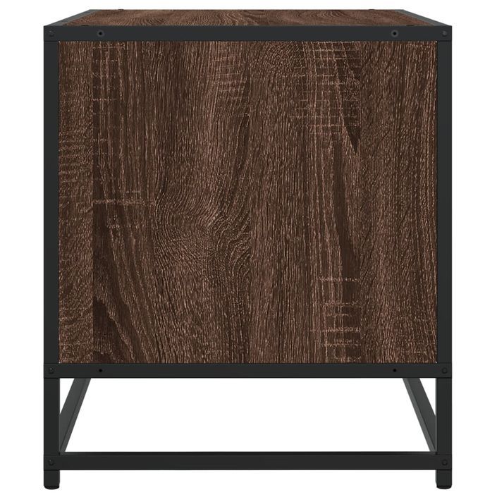 Meuble TV chêne marron 120,5x40x46cm bois d'ingénierie et métal - Photo n°5