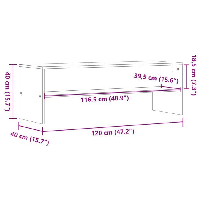 Meuble TV chêne marron 120x40x40 cm bois d'ingénierie - Photo n°9