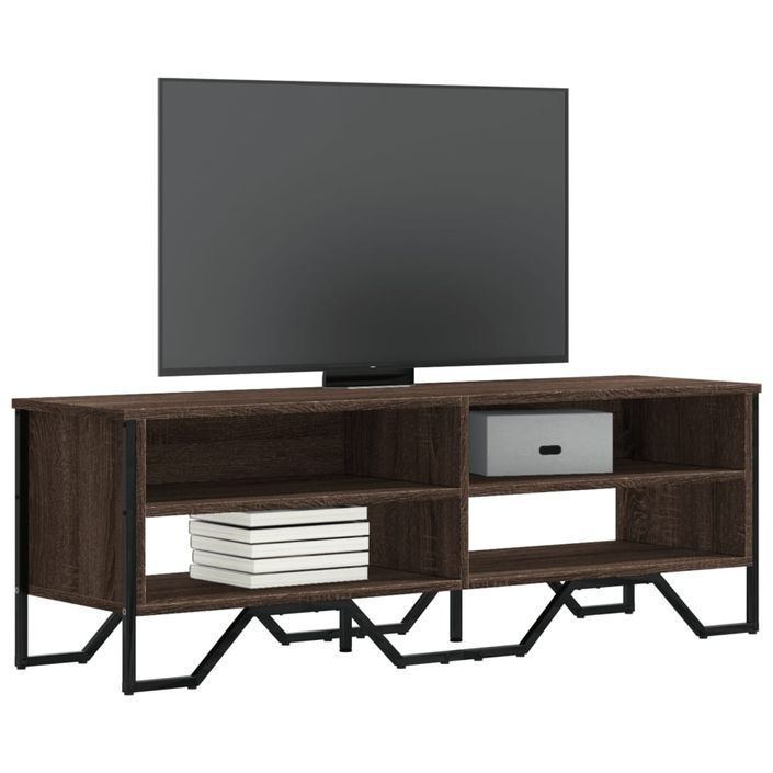 Meuble TV chêne marron 122x34x41 cm bois d'ingénierie - Photo n°1