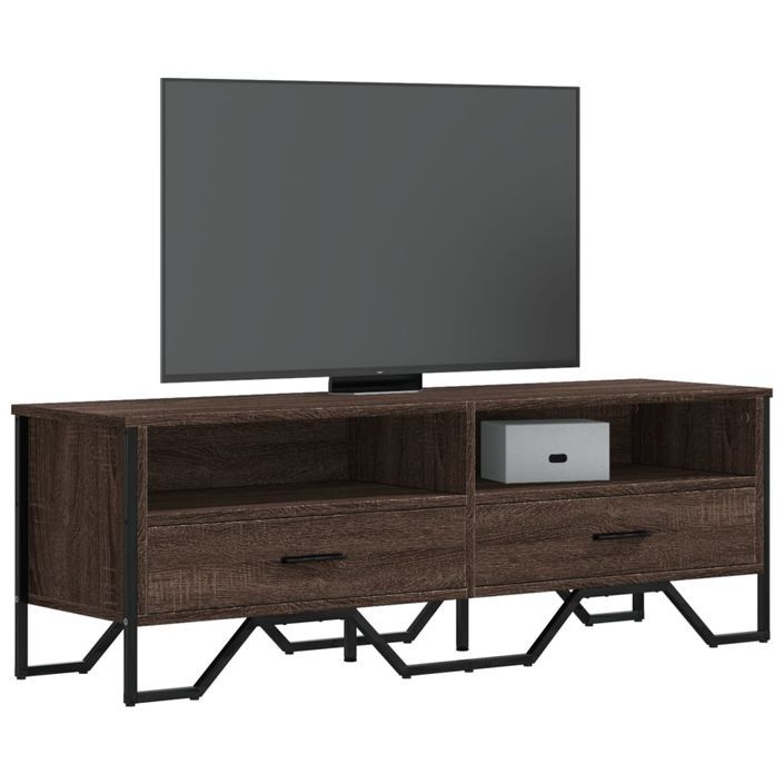 Meuble TV chêne marron 122x34x41 cm bois d'ingénierie - Photo n°1