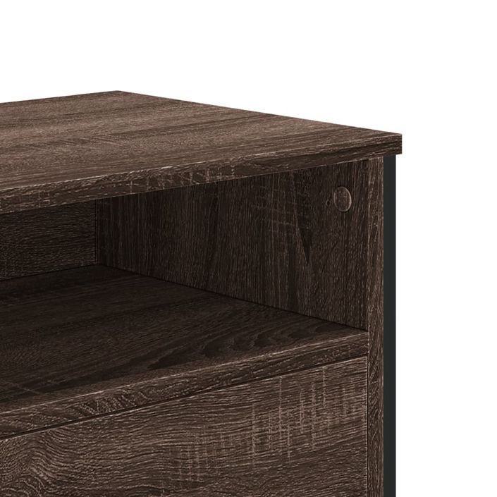 Meuble TV chêne marron 122x34x41 cm bois d'ingénierie - Photo n°8