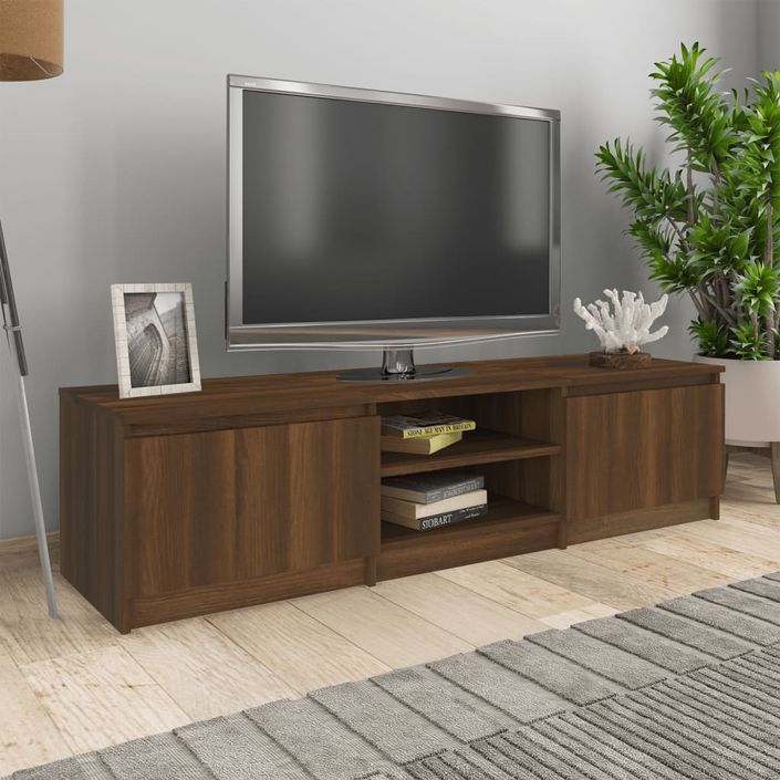 Meuble TV Chêne marron 140x40x35,5 cm Bois d'ingénierie - Photo n°1