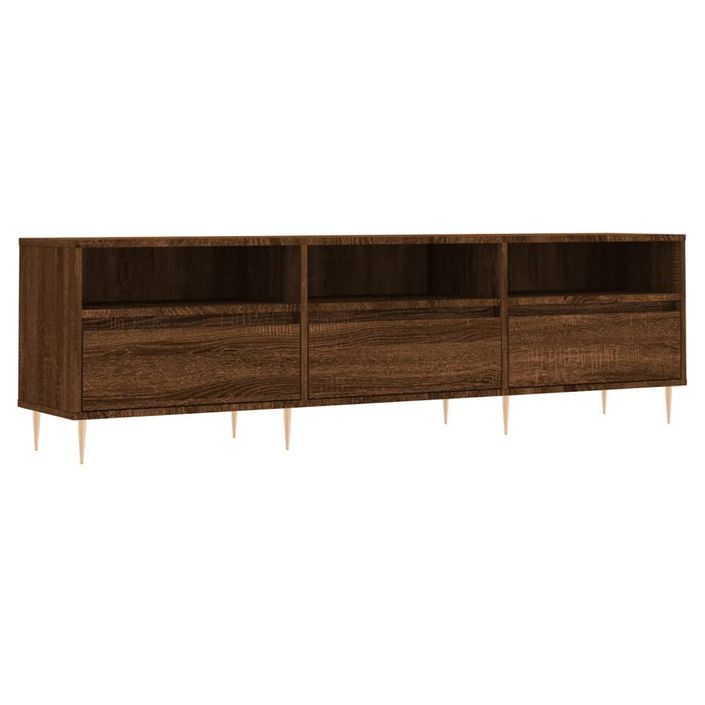 Meuble TV chêne marron 150x30x44,5 cm bois d'ingénierie - Photo n°1