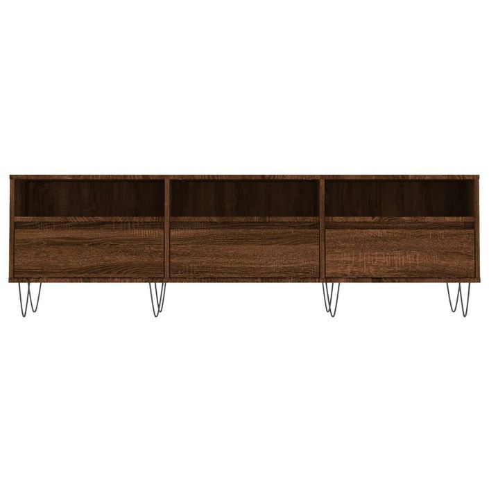 Meuble TV chêne marron 150x30x44,5 cm bois d'ingénierie - Photo n°5