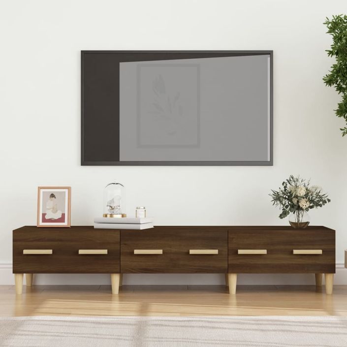 Meuble TV Chêne marron 150x34,5x30 cm Bois d'ingénierie - Photo n°1