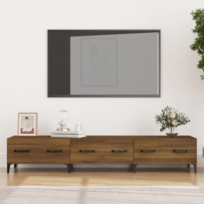 Meuble TV Chêne marron 150x34,5x30 cm Bois d'ingénierie - Photo n°1