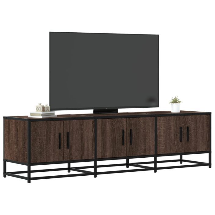 Meuble TV chêne marron 150x35x41 cm bois d'ingénierie et métal - Photo n°1