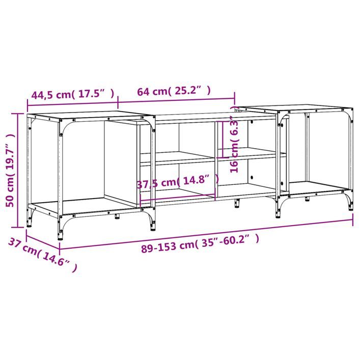 Meuble TV chêne marron 153x37x50 cm bois d'ingénierie - Photo n°10