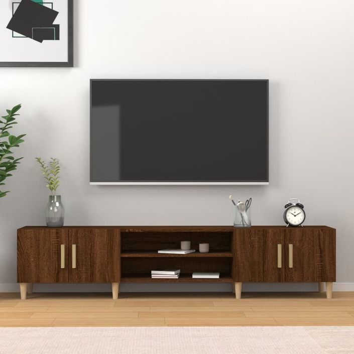 Meuble TV chêne marron 180x31,5x40 cm bois d'ingénierie - Photo n°1