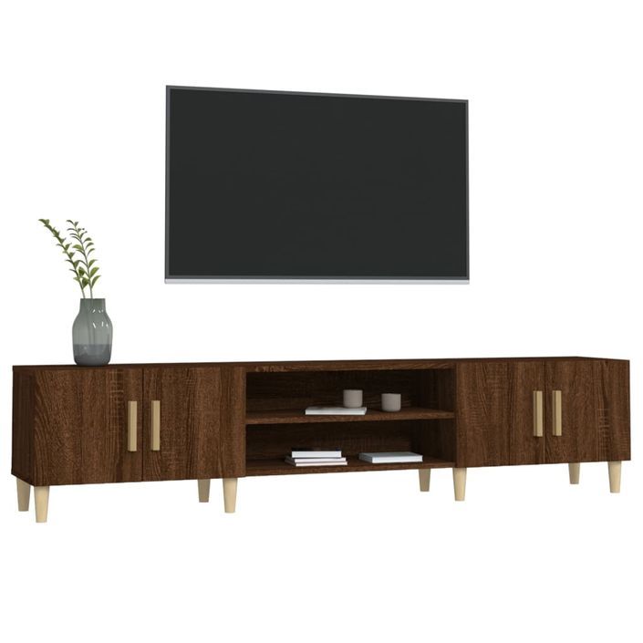 Meuble TV chêne marron 180x31,5x40 cm bois d'ingénierie - Photo n°4