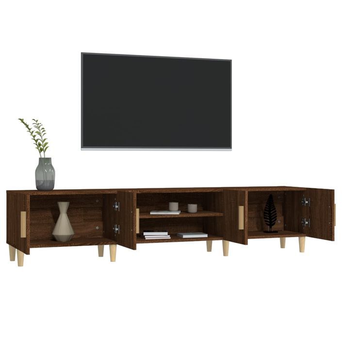 Meuble TV chêne marron 180x31,5x40 cm bois d'ingénierie - Photo n°5