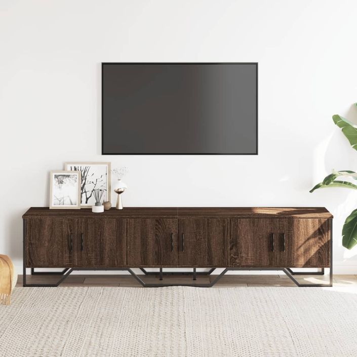 Meuble TV chêne marron 180x34x41 cm bois d'ingénierie - Photo n°3