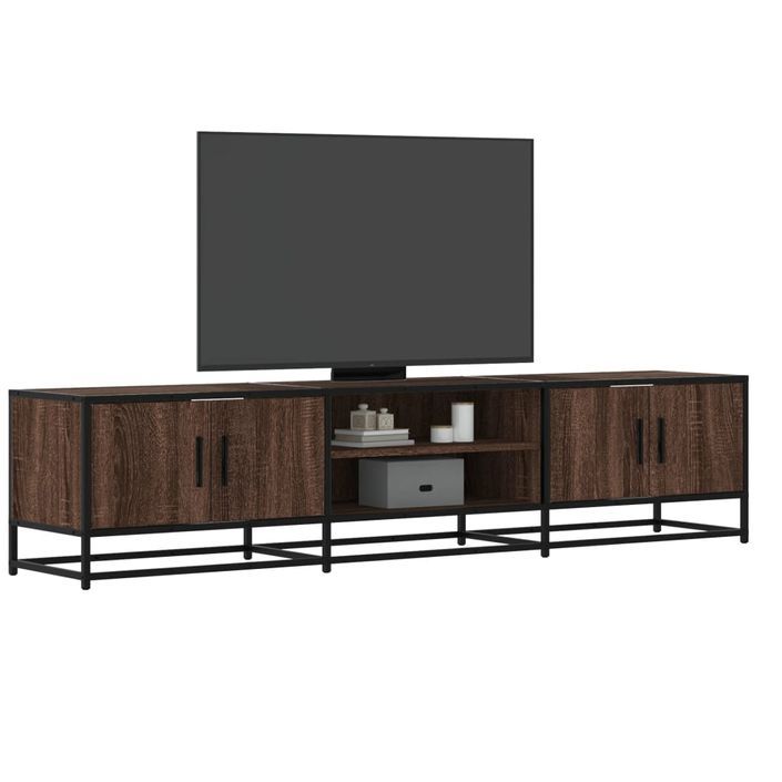 Meuble TV chêne marron 180x35x41 cm bois d'ingénierie - Photo n°1