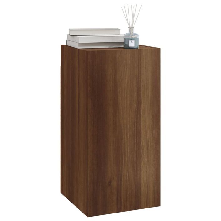 Meuble TV Chêne marron 30,5x30x60 cm Bois d'ingénierie - Photo n°9