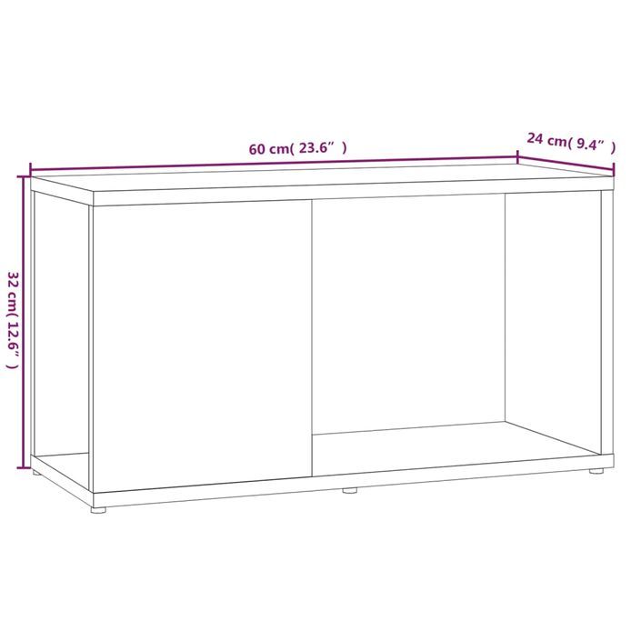 Meuble TV Chêne marron 60x24x32 cm Bois d'ingénierie - Photo n°8