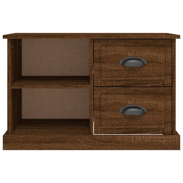 Meuble TV chêne marron 73x35,5x47,5 cm bois d'ingénierie - Photo n°6