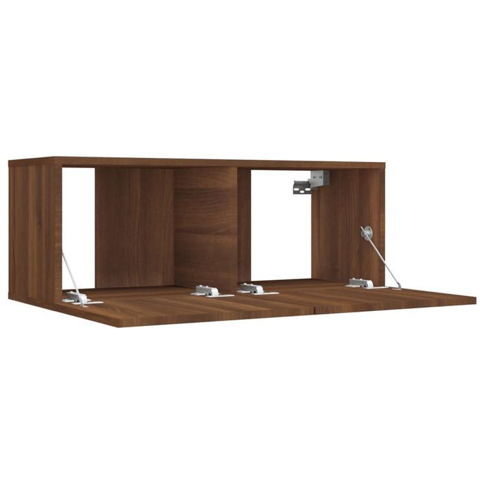 Meuble TV Chêne marron 80x30x30 cm Bois d'ingénierie - Photo n°7