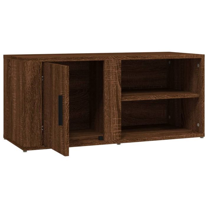 Meuble TV Chêne marron 80x31,5x36 cm Bois d'ingénierie - Photo n°8