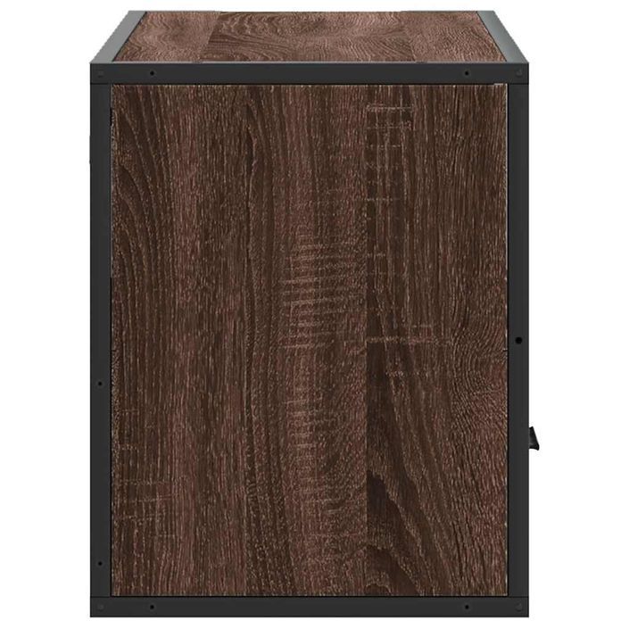 Meuble TV chêne marron 80x31x39,5 cm bois d'ingénierie et métal - Photo n°5