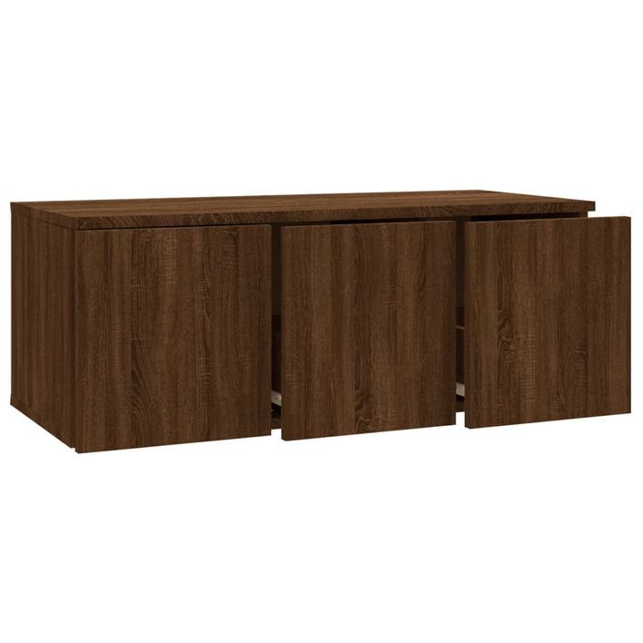 Meuble TV Chêne marron 80x34x30 cm Bois d'ingénierie - Photo n°6