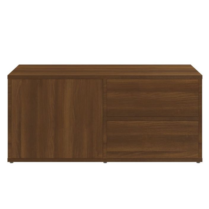 Meuble TV Chêne marron 80x34x36 cm Bois d'ingénierie - Photo n°7