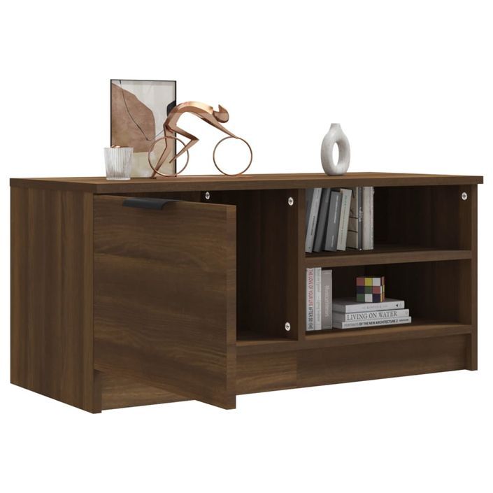 Meuble TV Chêne marron 80x35x36,5 cm Bois d'ingénierie - Photo n°4