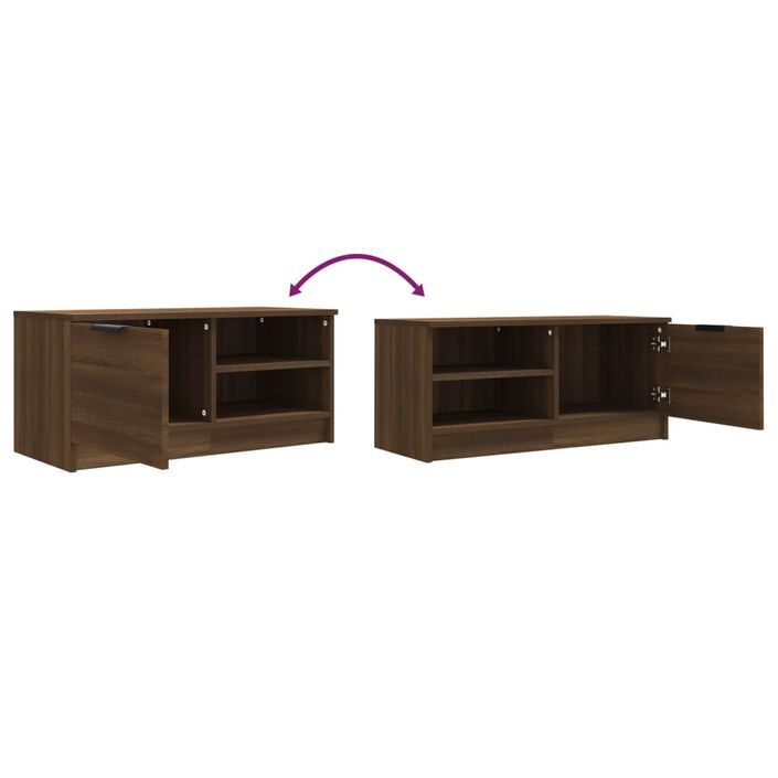 Meuble TV Chêne marron 80x35x36,5 cm Bois d'ingénierie - Photo n°8