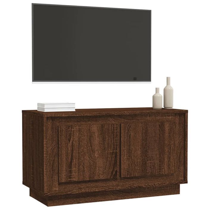 Meuble TV chêne marron 80x35x45 cm bois d'ingénierie - Photo n°4