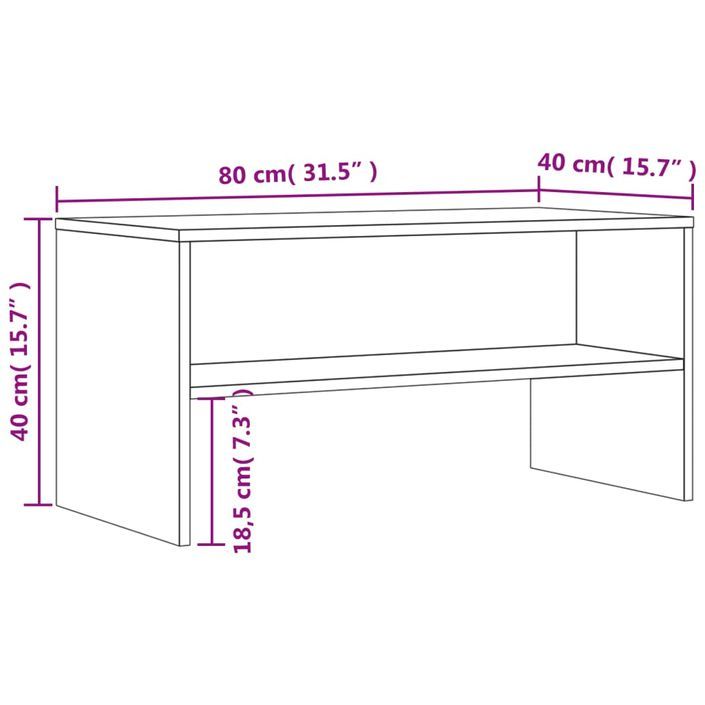 Meuble TV chêne marron 80x40x40 cm bois d'ingénierie - Photo n°9